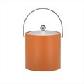 Sharptools B.C. Spicy Orange 3 Quart Ice Bucket- Chrome Bale Handle- Chrome Flat Knob- Frosted Vinyl Lid SH6021
